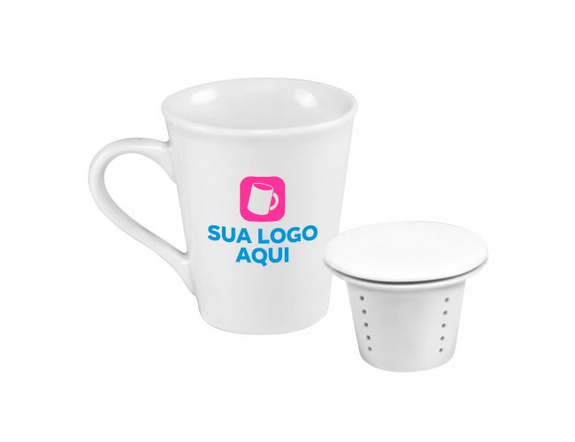 Caneca Infusora Personalizada de Porcelana de 250ml