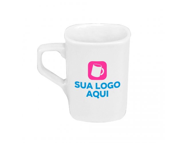 Caneca Personalizada Quadrada de Porcelana de 160ml